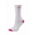 High Quality Bombshells Crew Socks - White/Pink